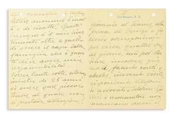 CARUSO, ENRICO. Two Autograph Letters Signed, to James OConnell (My dearest Don Giacomino or Dear Don Giacomino), in Italian.